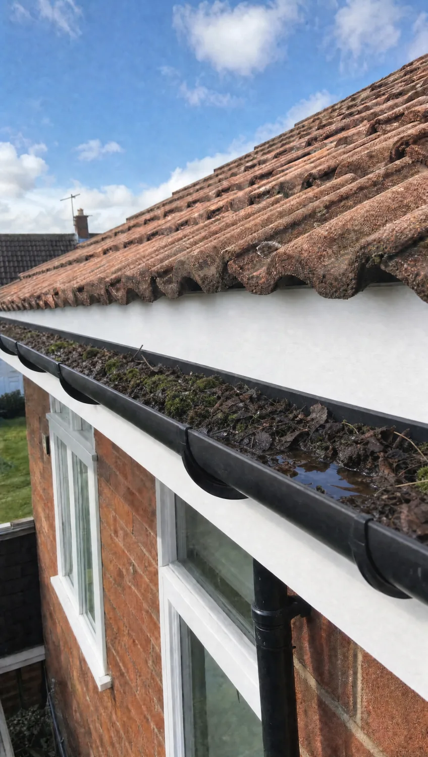 Gutter before cleaning